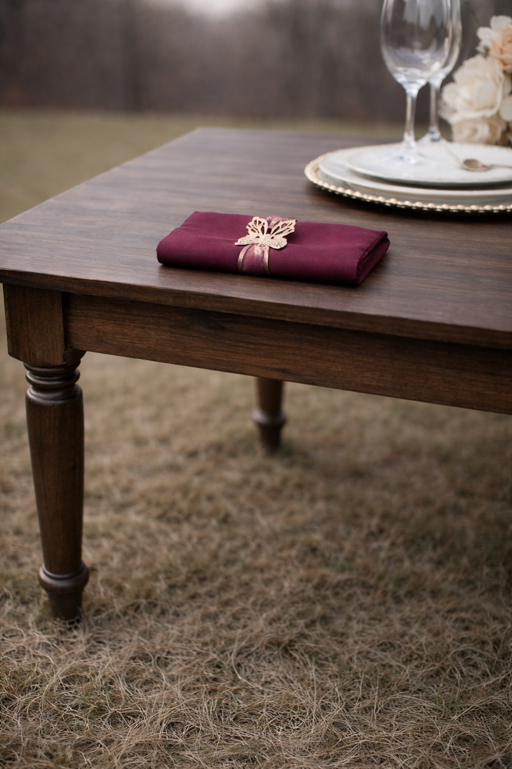 Burgundy Polyester Napkins- $1.25 each to rent