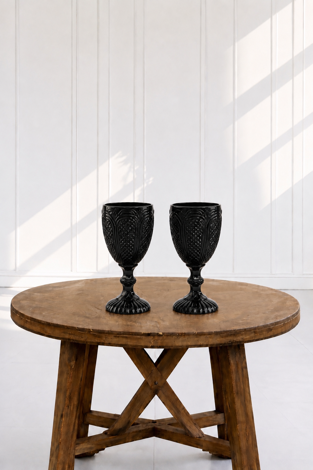 Black Mismatched Goblets- $1.75 each to rent (120 available )