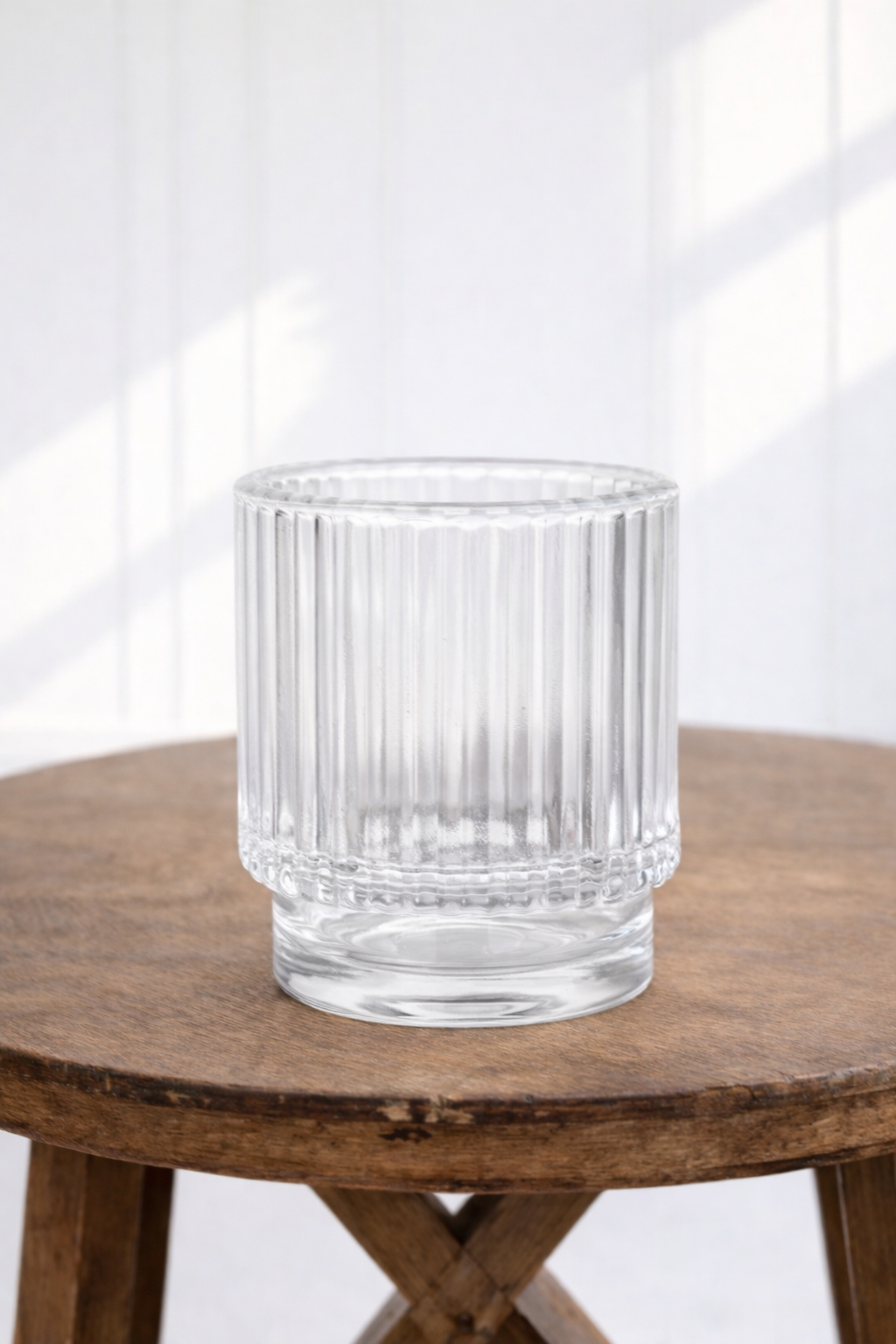 Clear Antique Candle Holders with Tea light  (36)- $1.80 each to rent