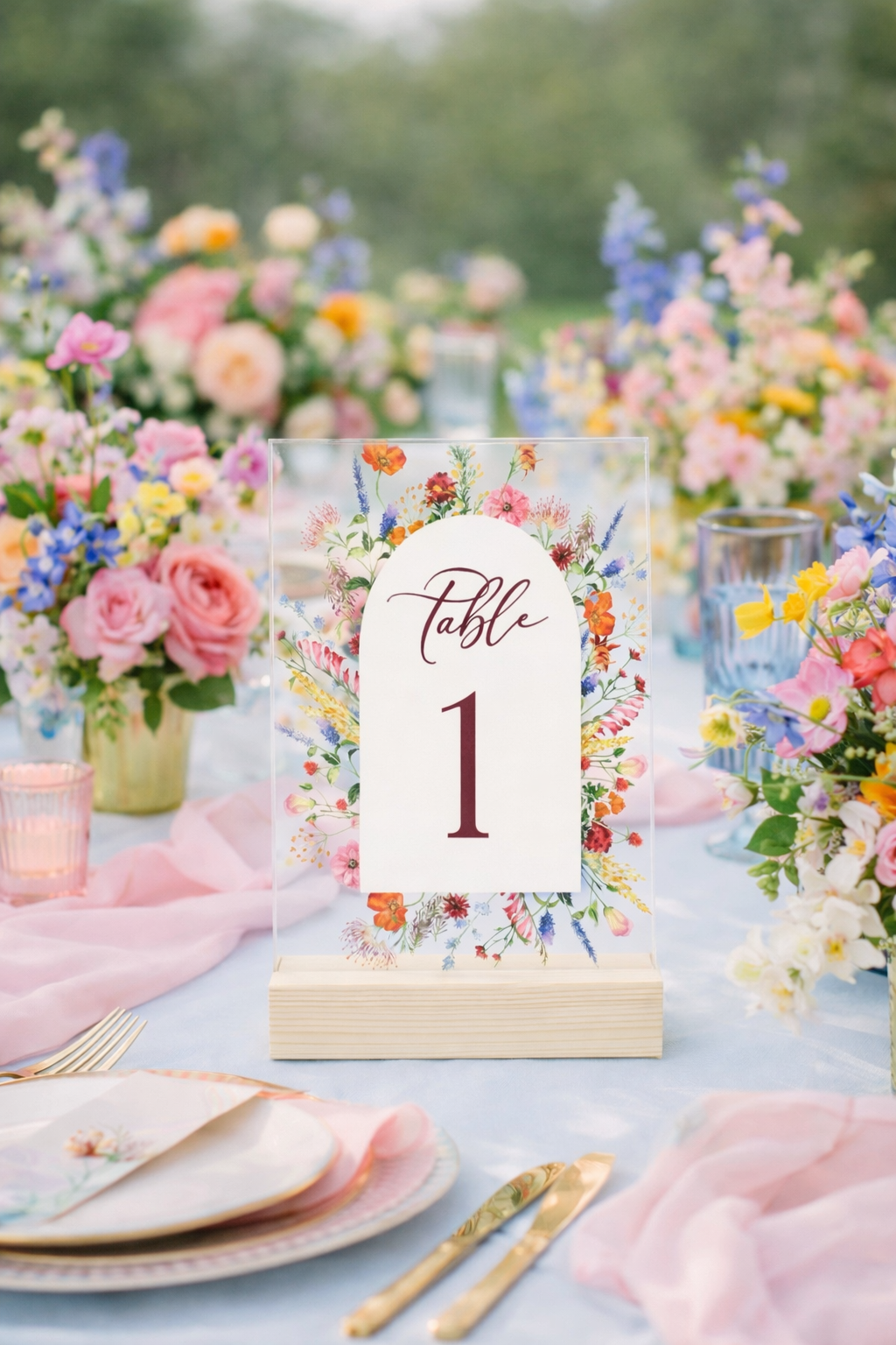 Wild Flower Table Numbers 1 through 25 - $3.50 each to rent