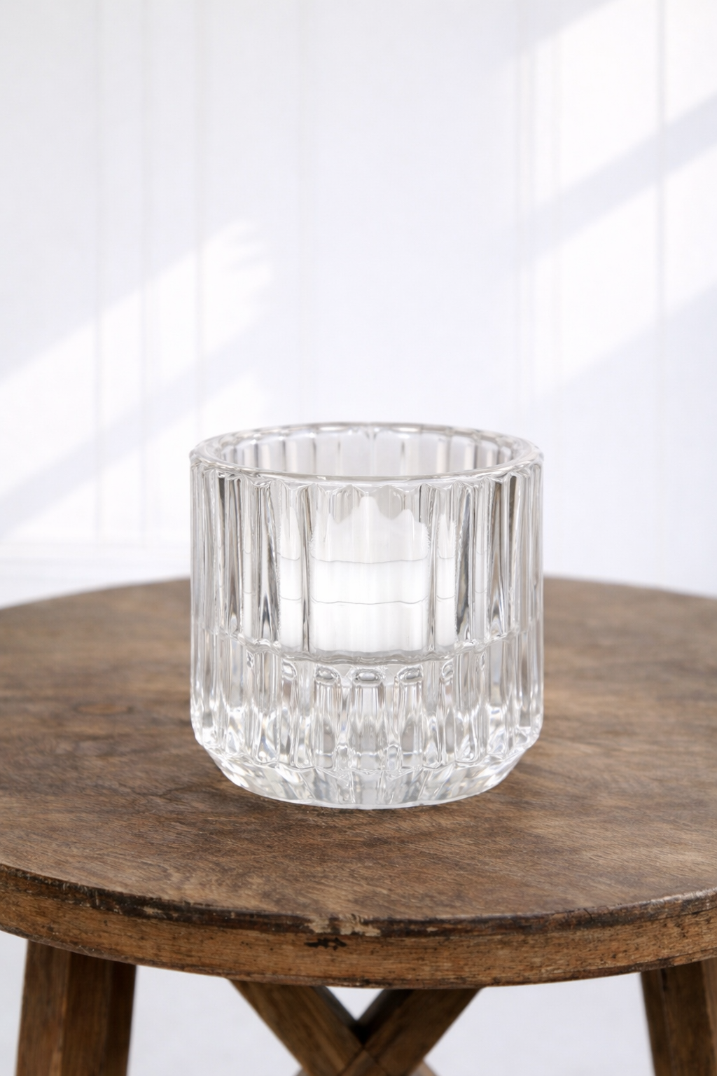 Small Ribbed  Candle Holders with Tea light  (36)- $1.80 each to rent