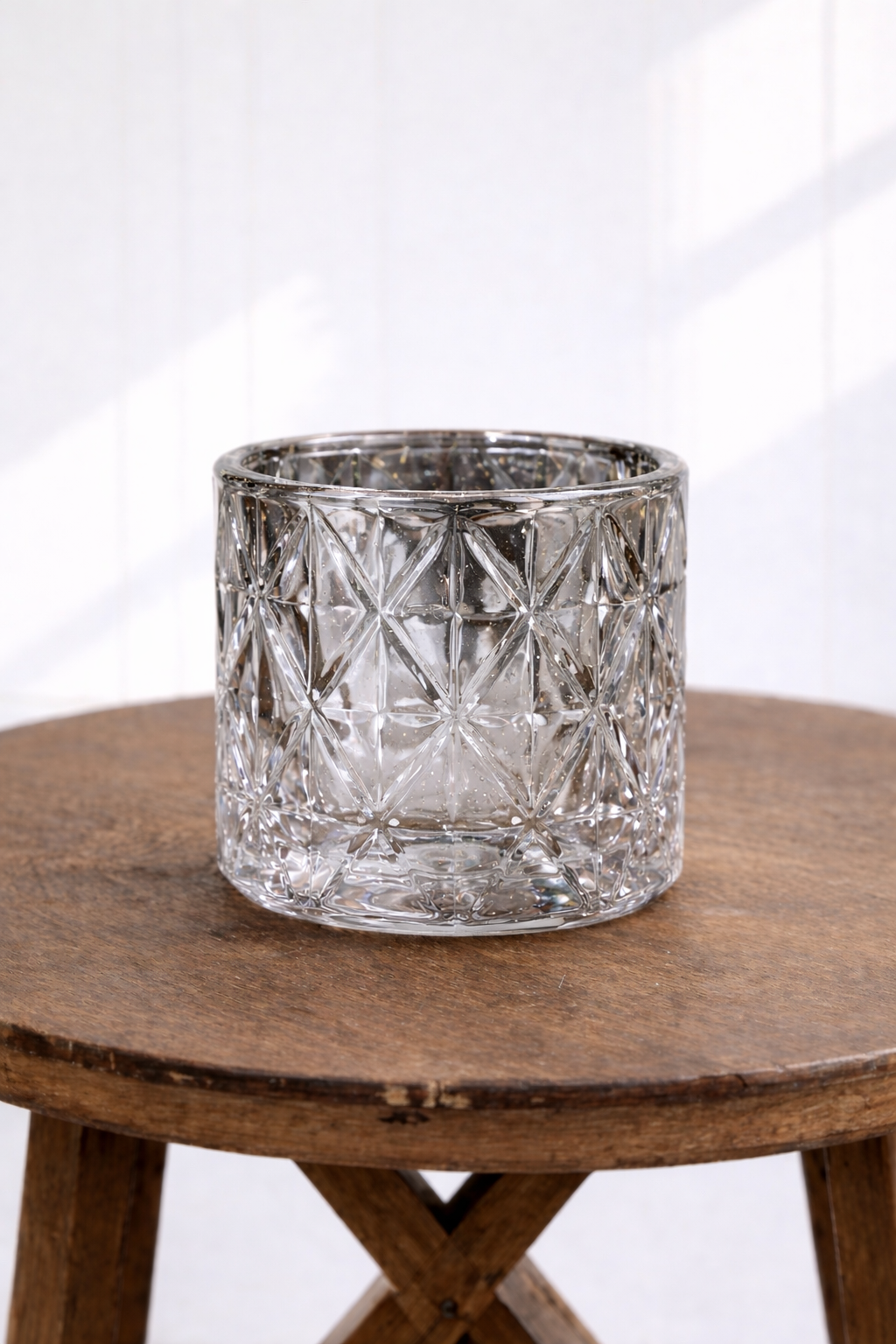 Silver Abstract Candle Holders