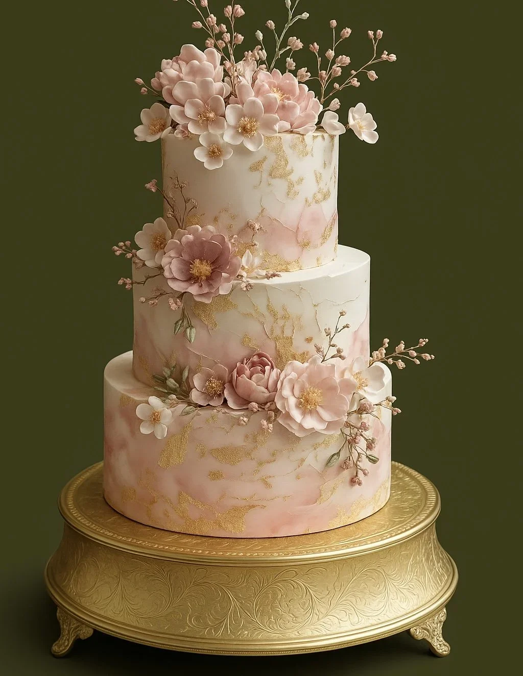 Gold Fancy Cake Stand (16 or 18in Dia)- $25.00 each to rent