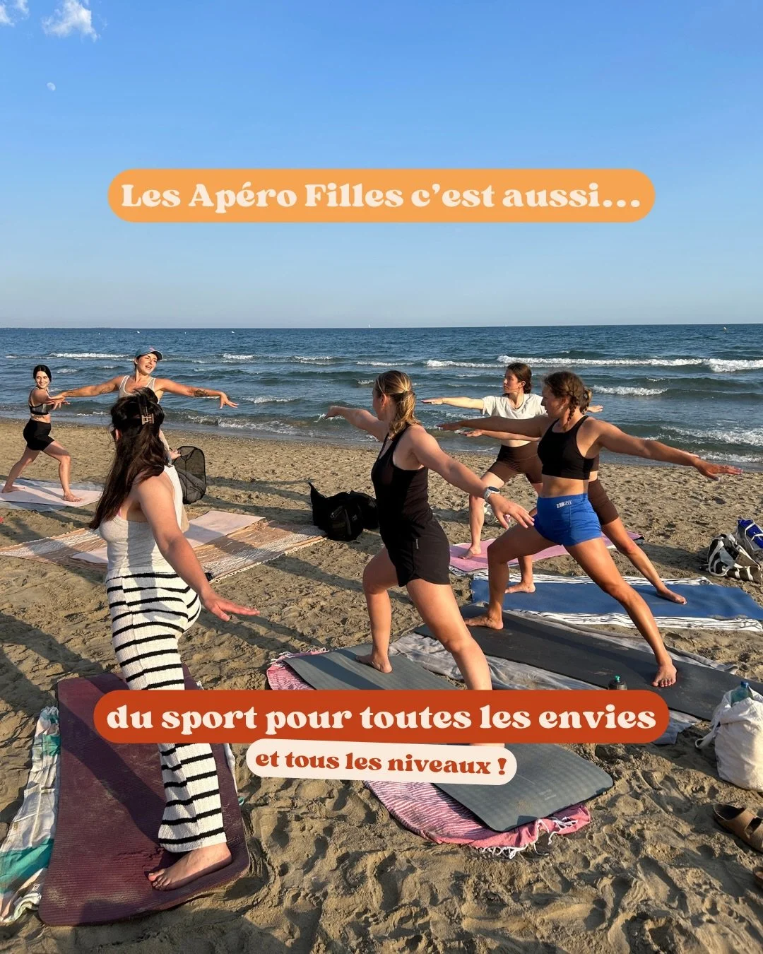 Et pas besoin d&rsquo;&ecirc;tre une fitgirl pour venir 👀

Run club, lagree, yoga, danse orientale, self defense&hellip;
On propose des activit&eacute;s sportives pour tous les niveaux, m&ecirc;me quand on d&eacute;bute.

Le plus dur, finalement, c&