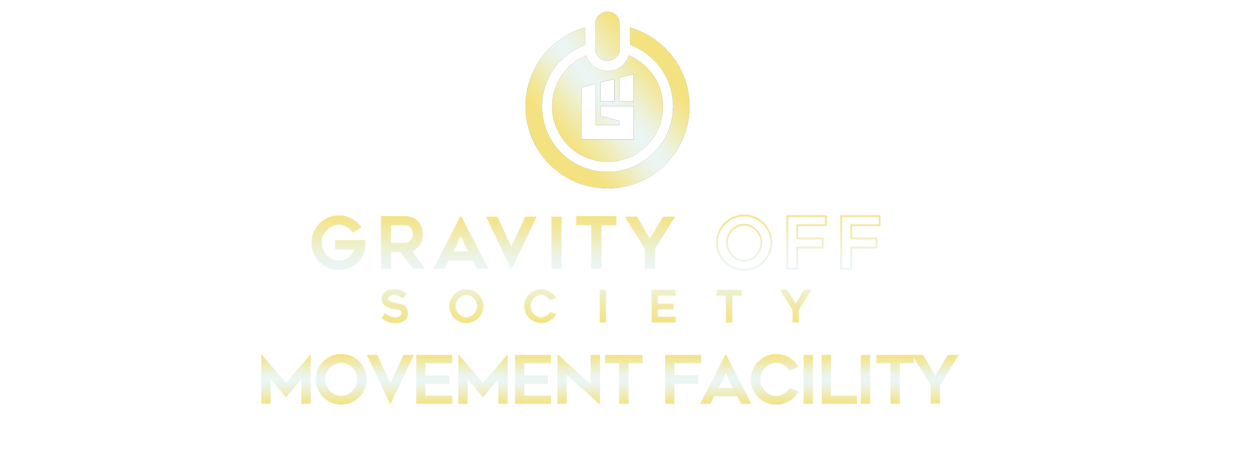 Logo of the Gravity Off Society Movement Facility with a circular emblem above the society name.