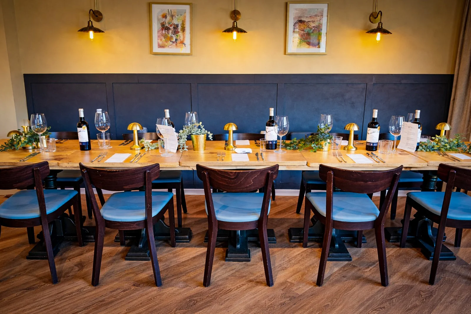 Private dining setup at Bolo & Brew event venue in Horsley Surrey