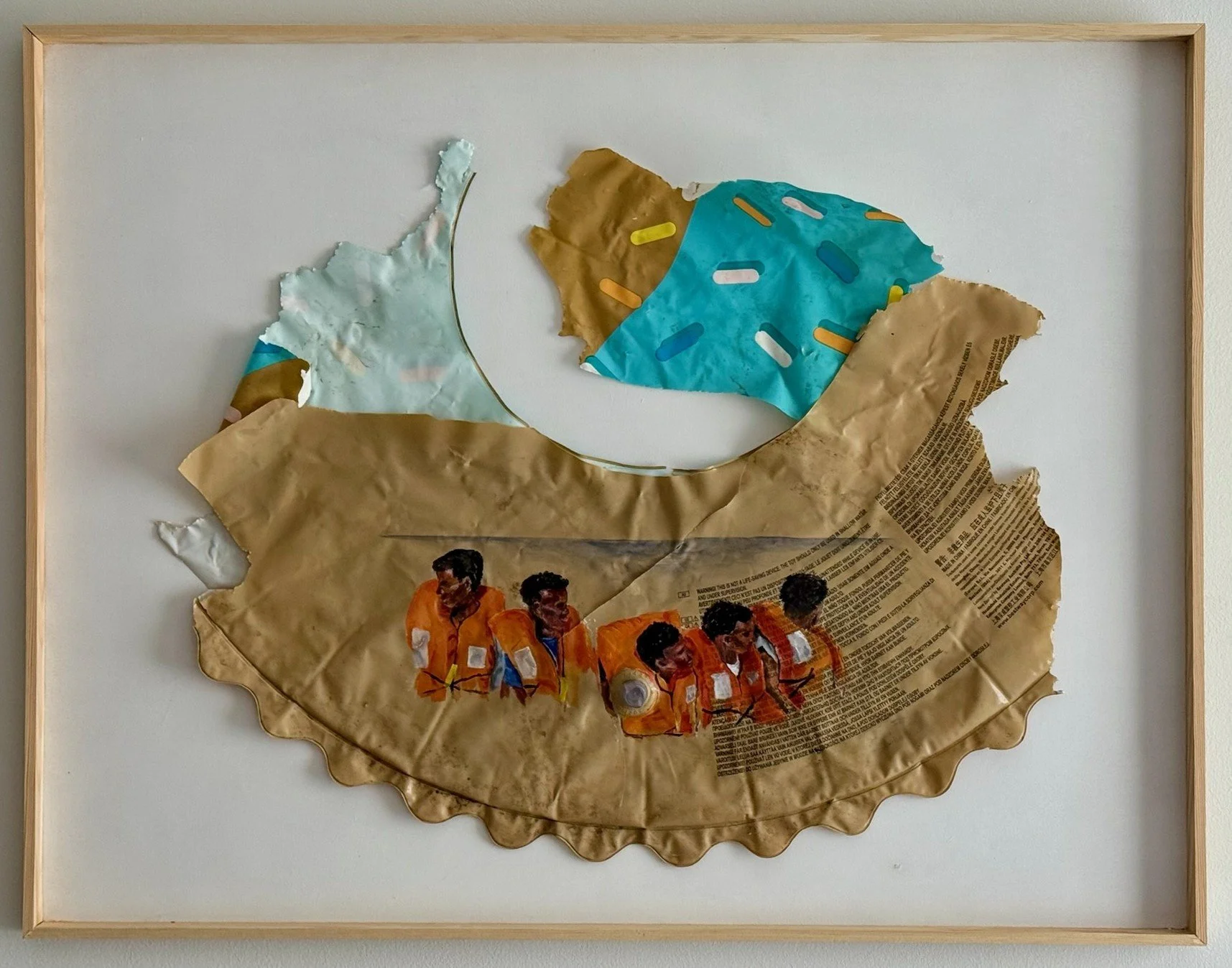 Acryl op zwemband, 90 x 70 cm