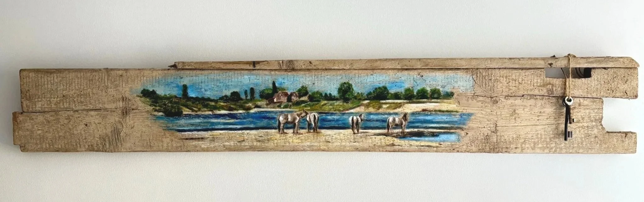 Olieverf of stellingplank 20 x 120  cm - verkocht