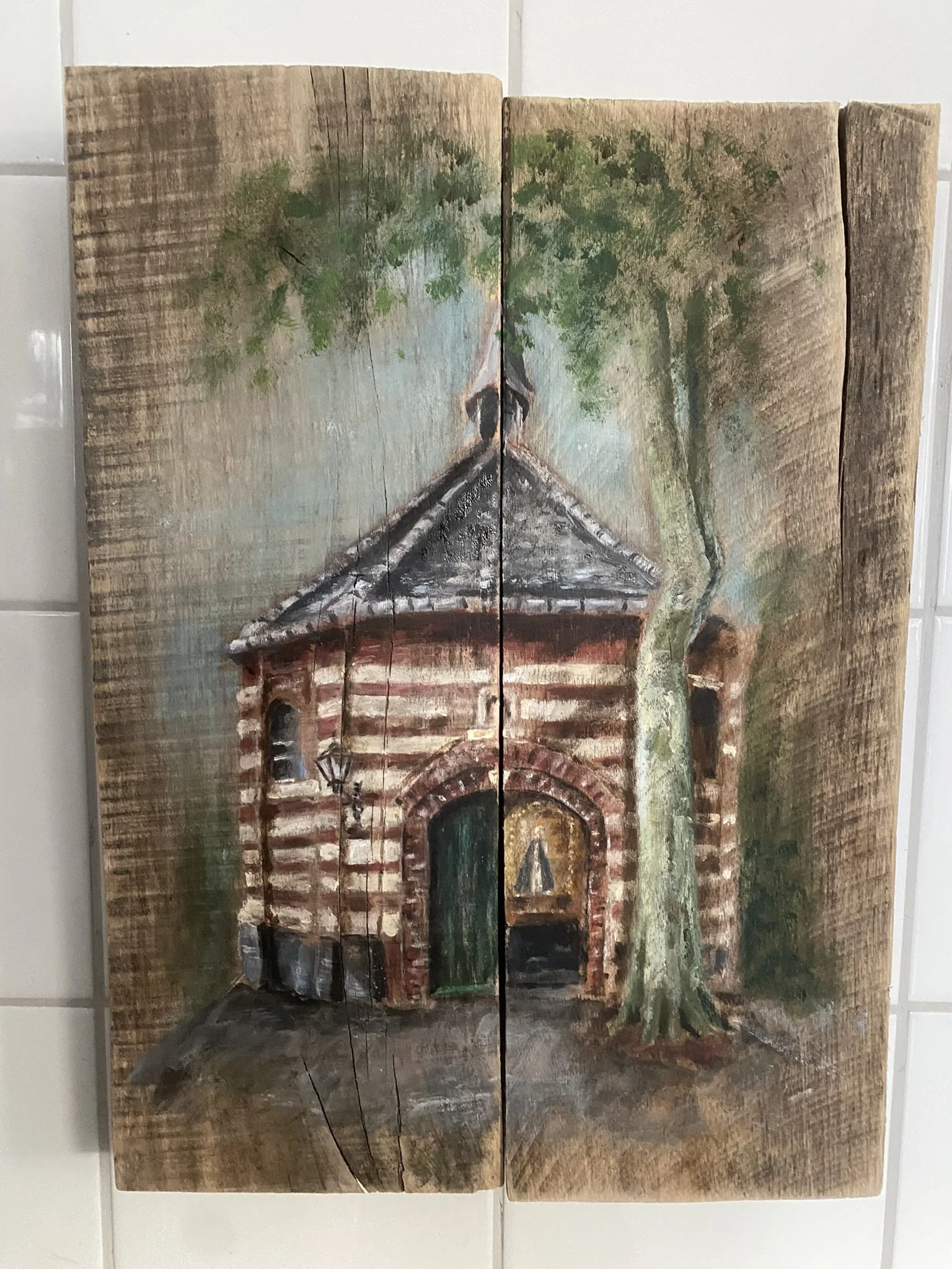 Acryl hout, 27 x 36 cm, verkocht