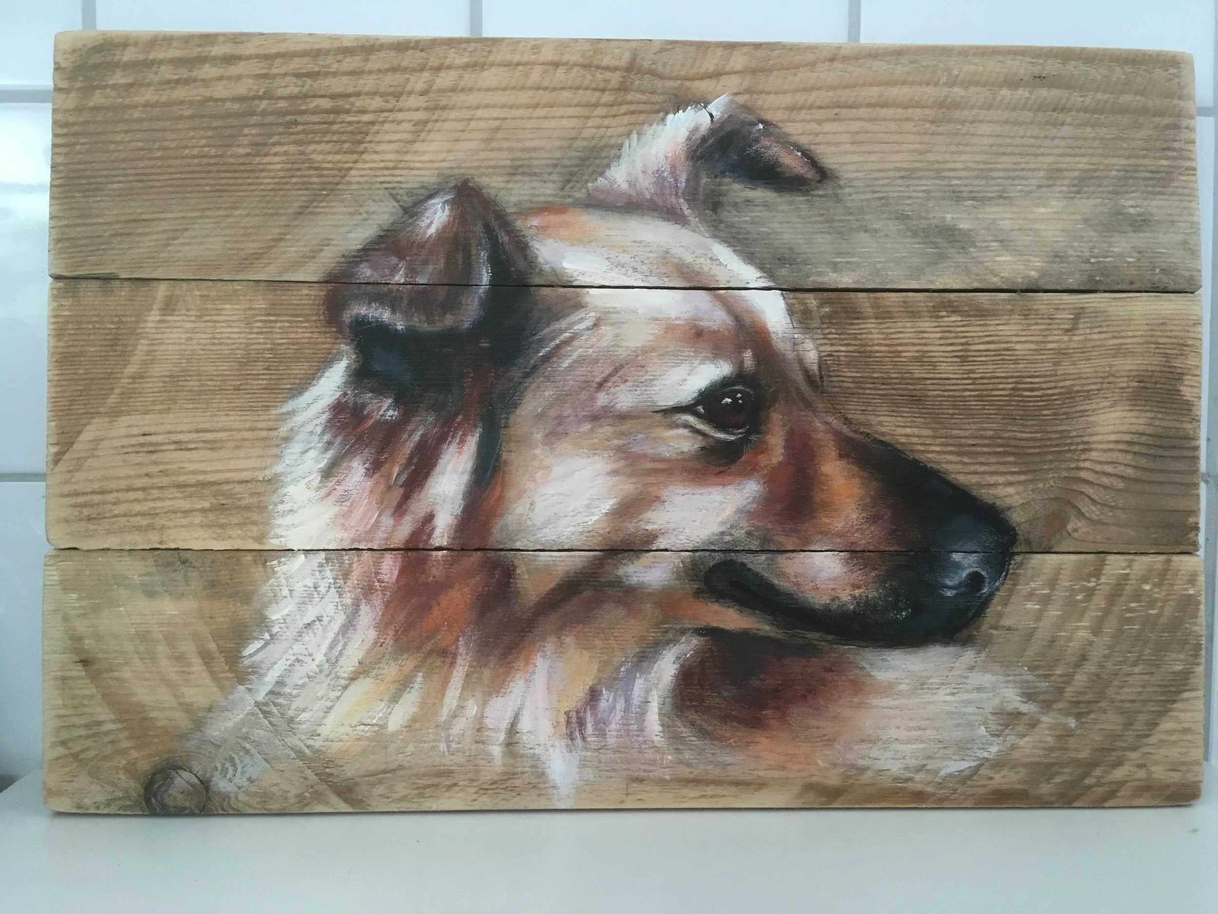 Acryl op hout, 28 x 42 cm, verkocht