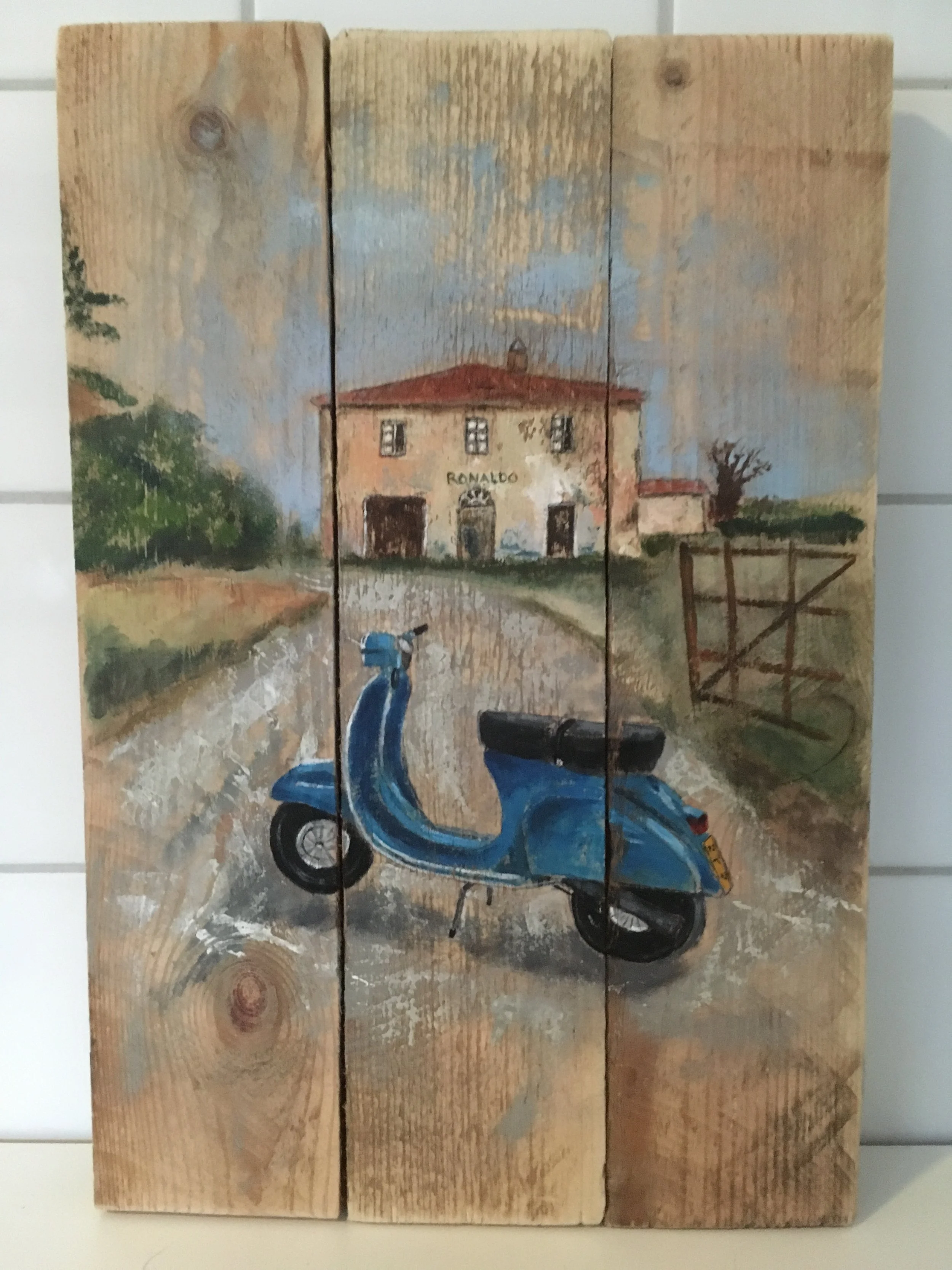 Acryl op hout, 28 x 43 cm, verkocht