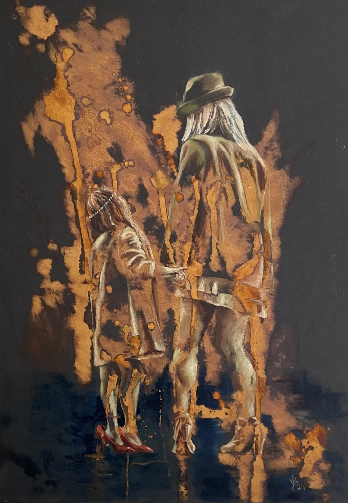 Roest en acryl op doek, 100 x 70 cm - verkocht