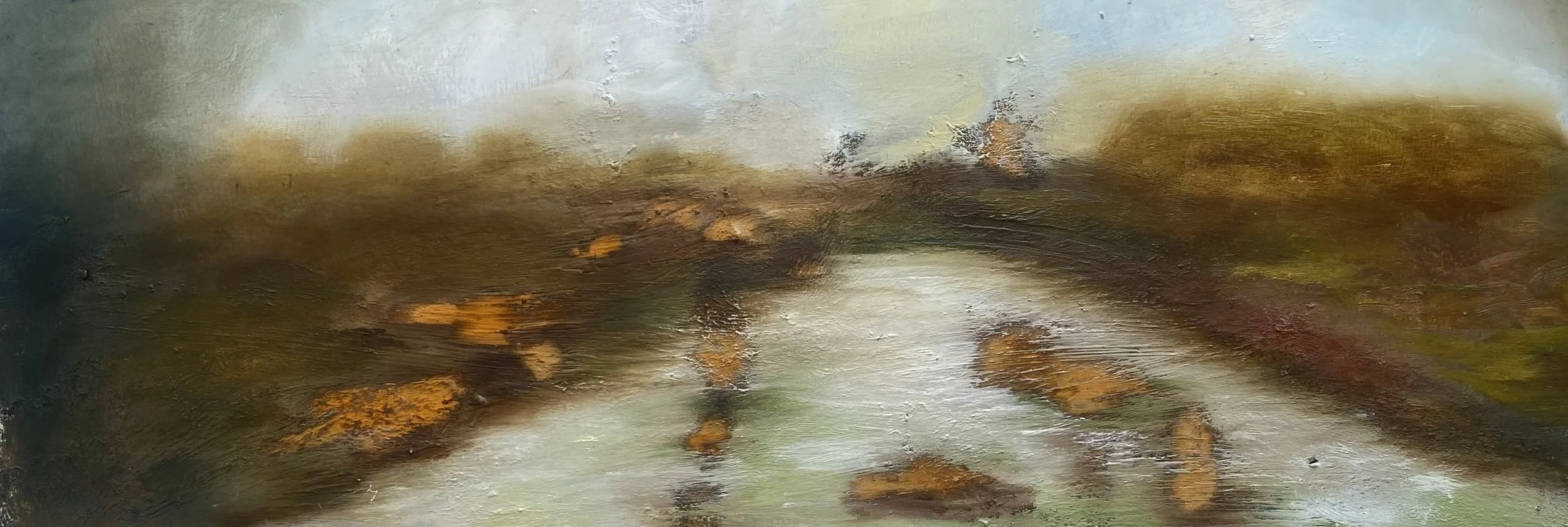 Roest en olieverf op papier, 25 x 25 cm - verkocht