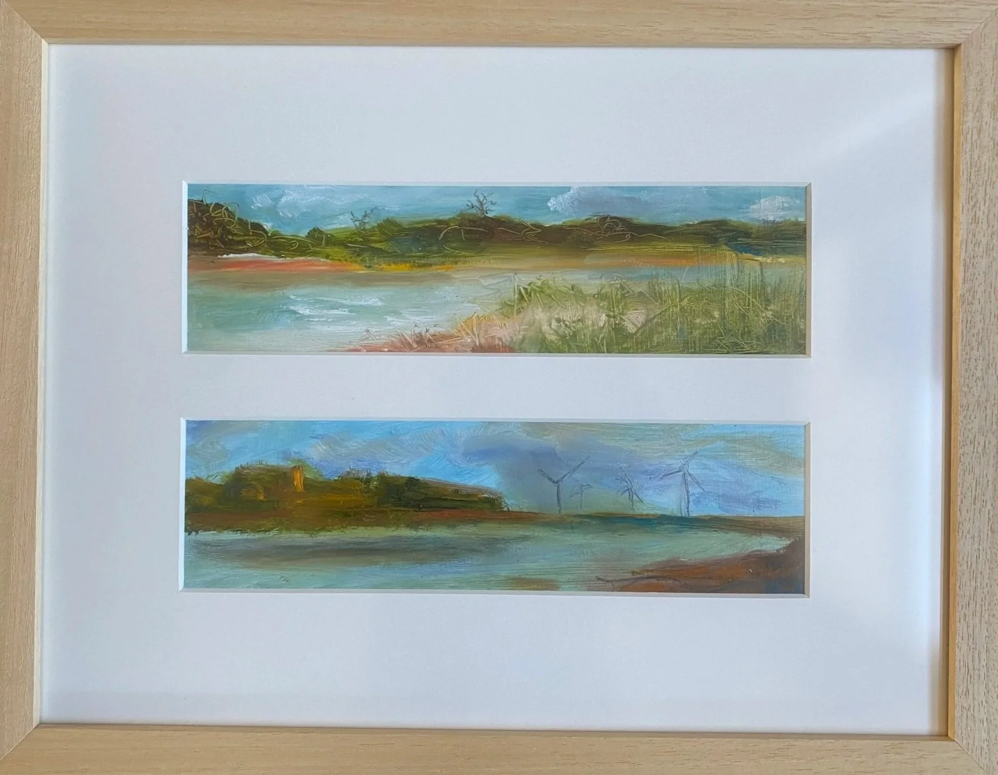 2 x olieverf op papier, 50 x 40 cm - verkocht