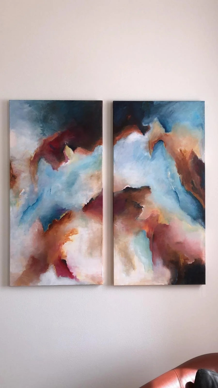 Tweeluik, acryl op doek 2 x 120 x 60 cm - verkocht