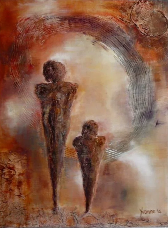 Collage/acryl op doek, 60 , 80 cm - verkocht