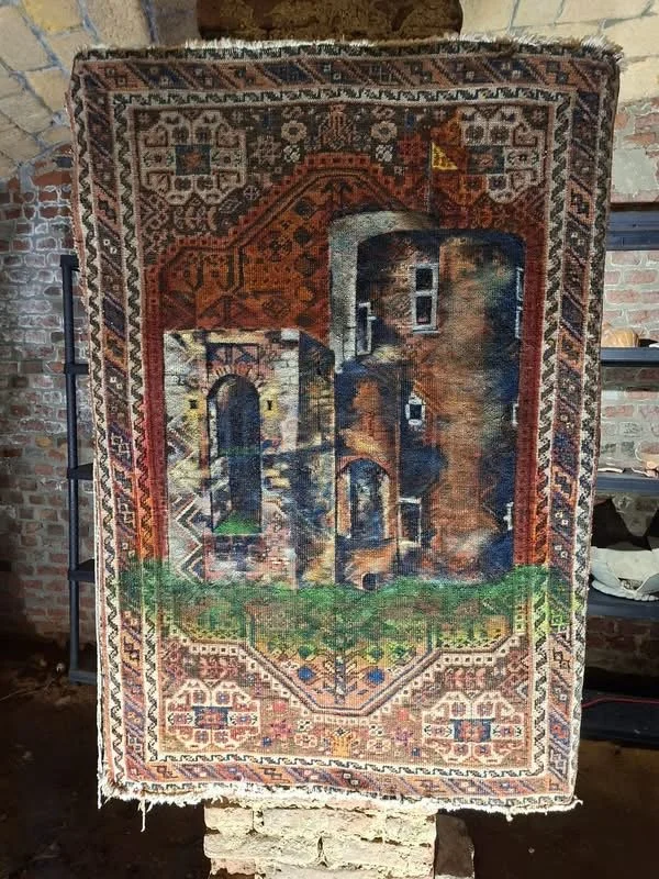 Acryl op tapijt, 152 x 106 cm - € 1.050,00