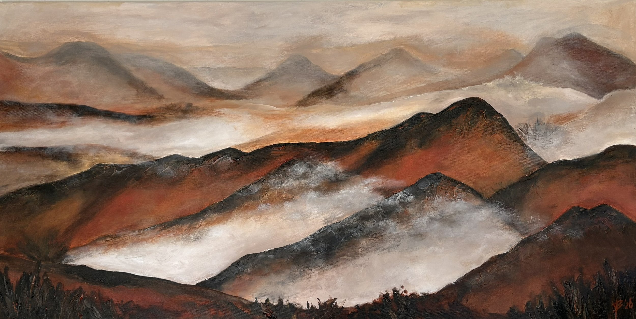 Acryl/olie op doek, 60 x 120 cm - verkocht