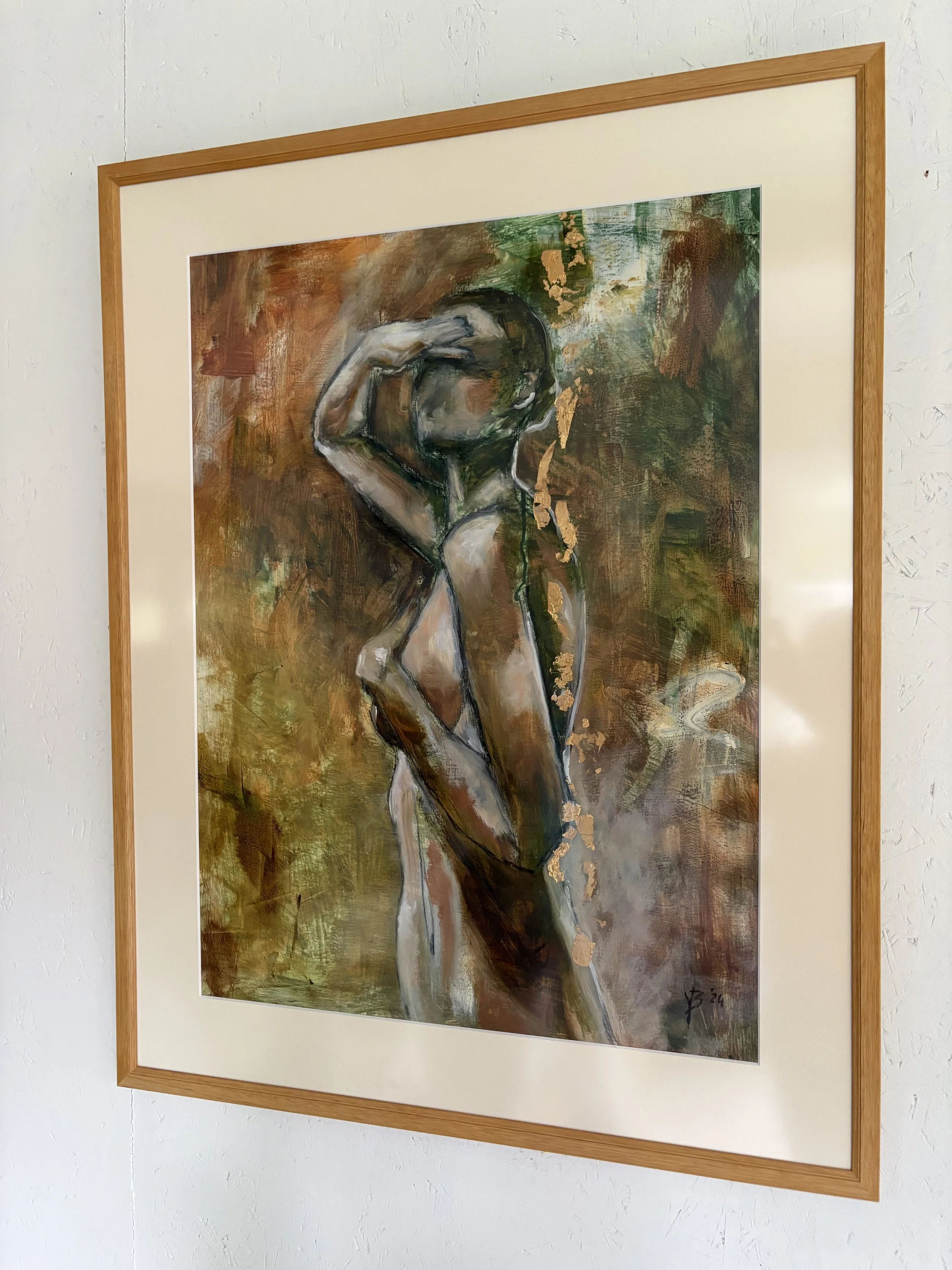 Olieverf op papier, 87 x 68 cm - € 415,-