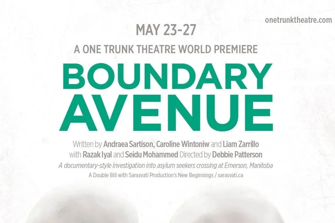 Poster for a theatrical event titled 'Boundary Avenue.