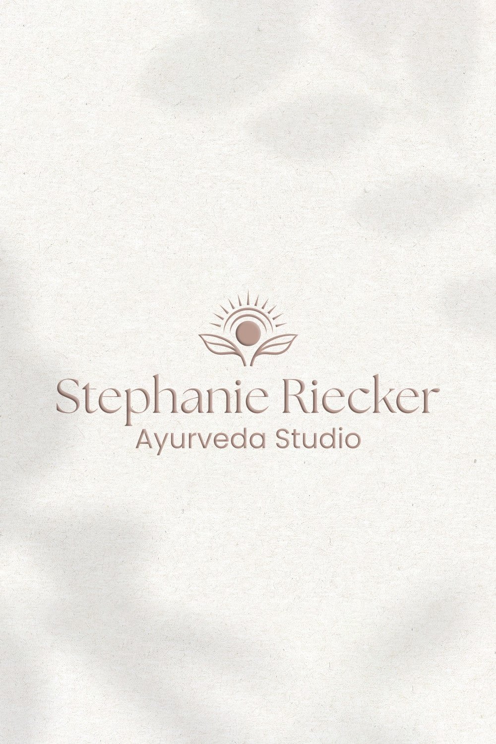 Logo for Stephanie Riecker Ayurveda Studio with a stylized flower and sun above the name.