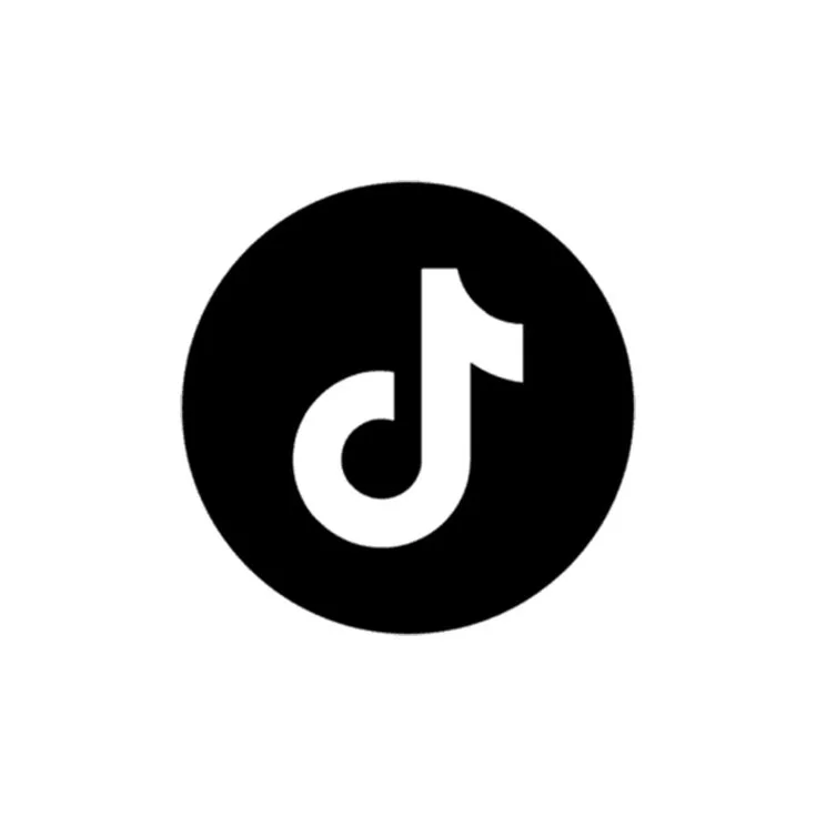 TikTok logo with black background and white musical note icon.