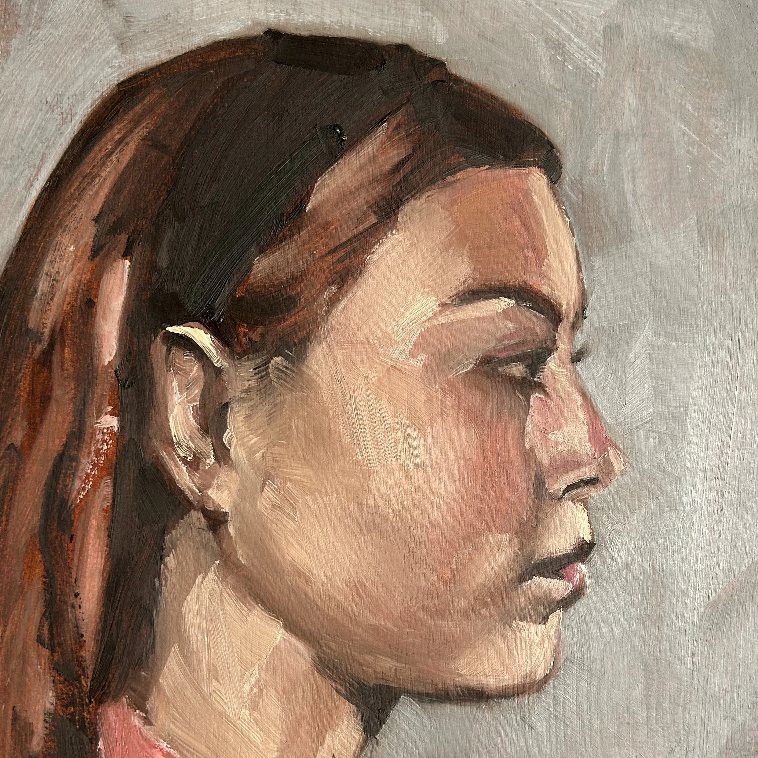 Life model painting  
Oil on paper (297 x420 mm)