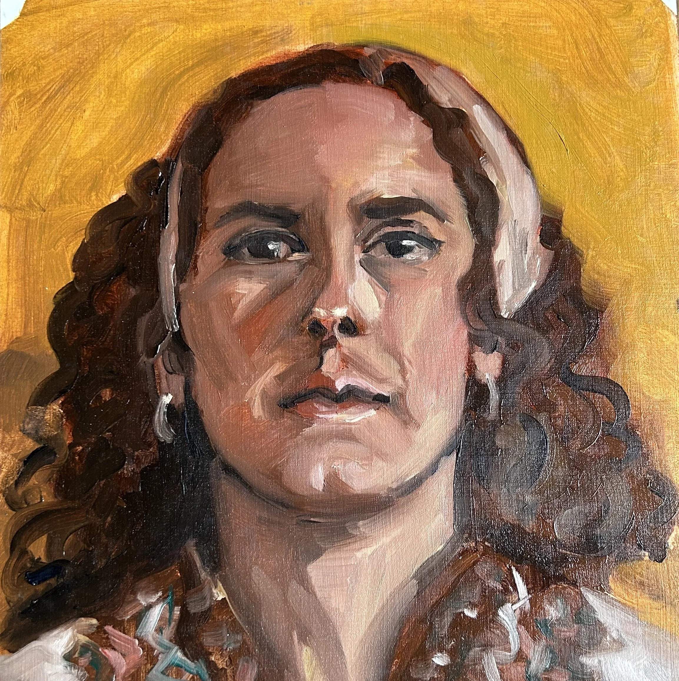 Life model painting  
Oil on paper (297 x420 mm)