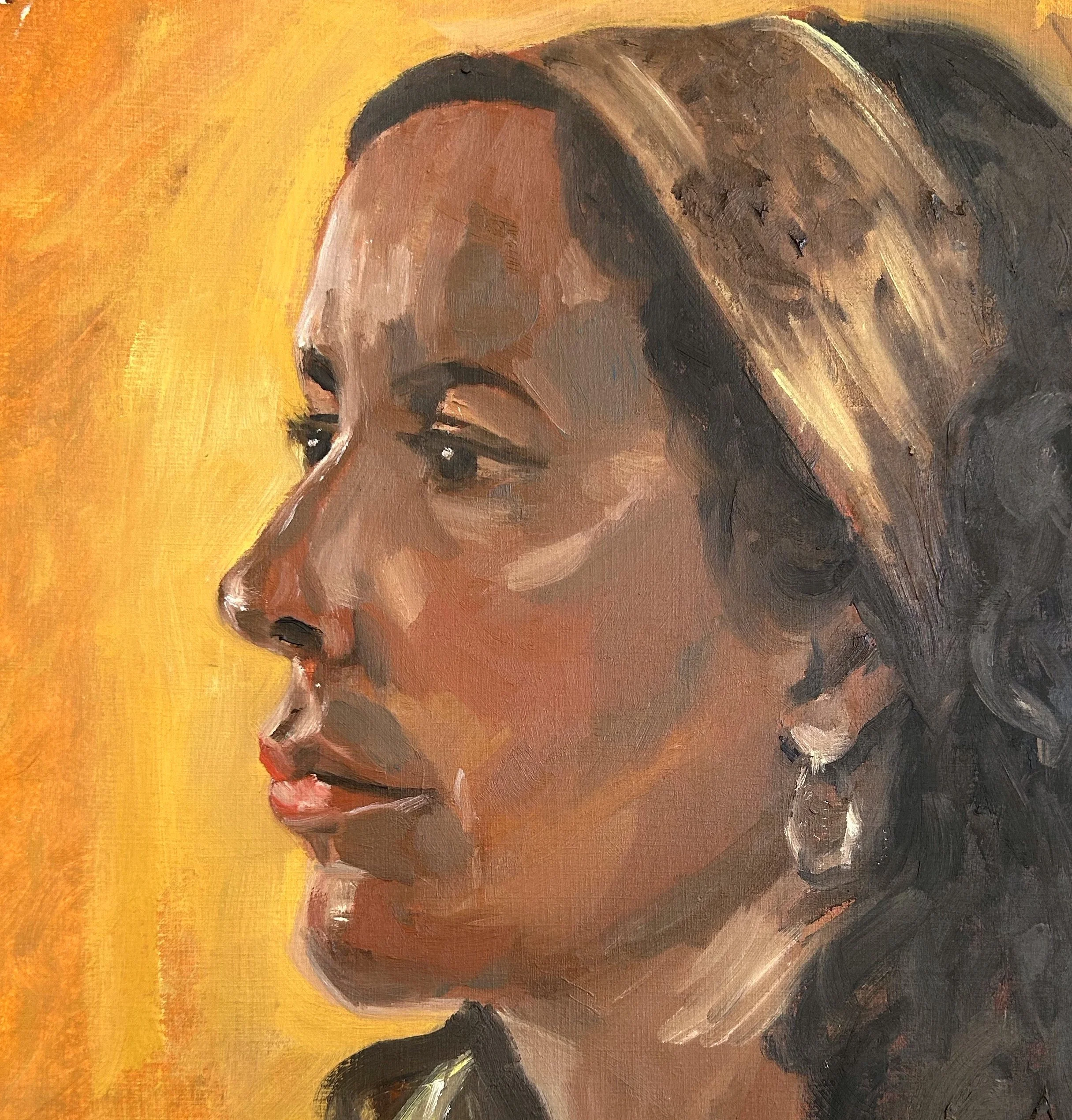 Life model painting  
Oil on paper (297 x420 mm)