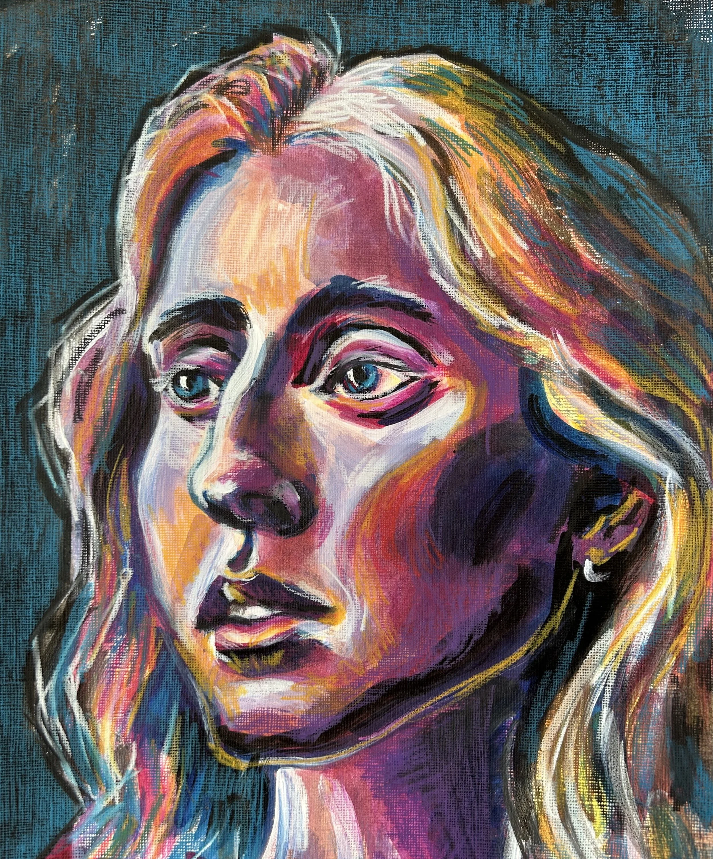 Acrylics and crayons on paper (297 x 210 mm)