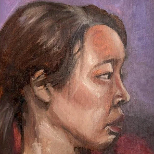 Life model painting  
Oil on paper (297 x420 mm)