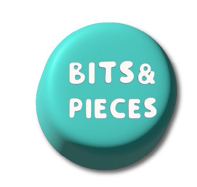 large green button with white words "Bits and pieces" linked to page that describes Various Custom Design Service Design Ash Provides