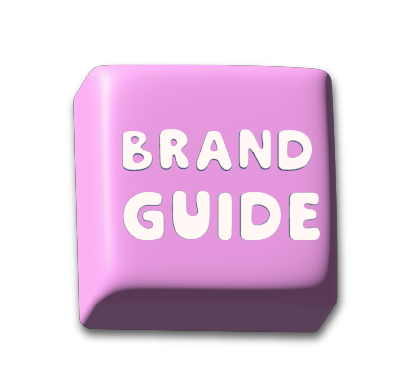large pink button with white words "Brand Guide" linked to page that describes Branding Design Service Design Ash Provides