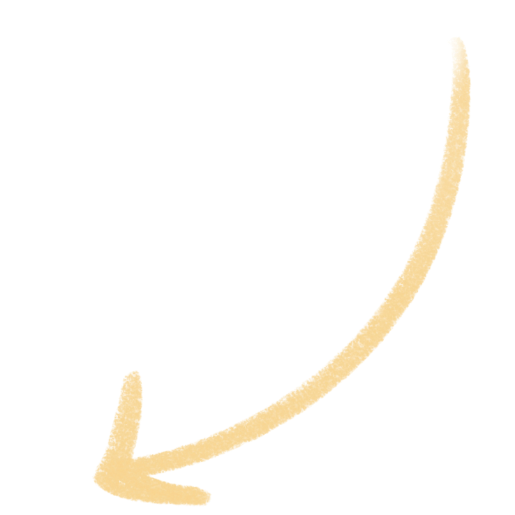 A yellow arrow curving downward and to the left on a black background.