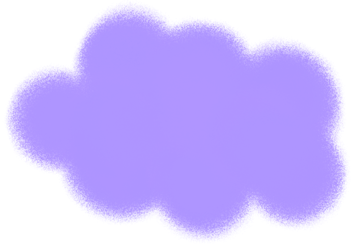 A purple cloud against a transparent background.