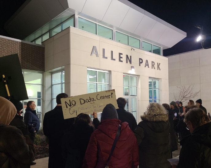DOWNRIVER SUNDAY TIMES - Protestors voice opposition to proposed Allen Park AI data center