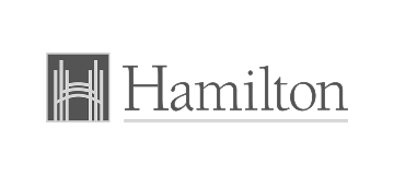Hamilton logo with an abstract bridge icon and the word 'Hamilton' in gray text