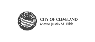 City of Cleveland logo with mayor Justin M. Bibb text.