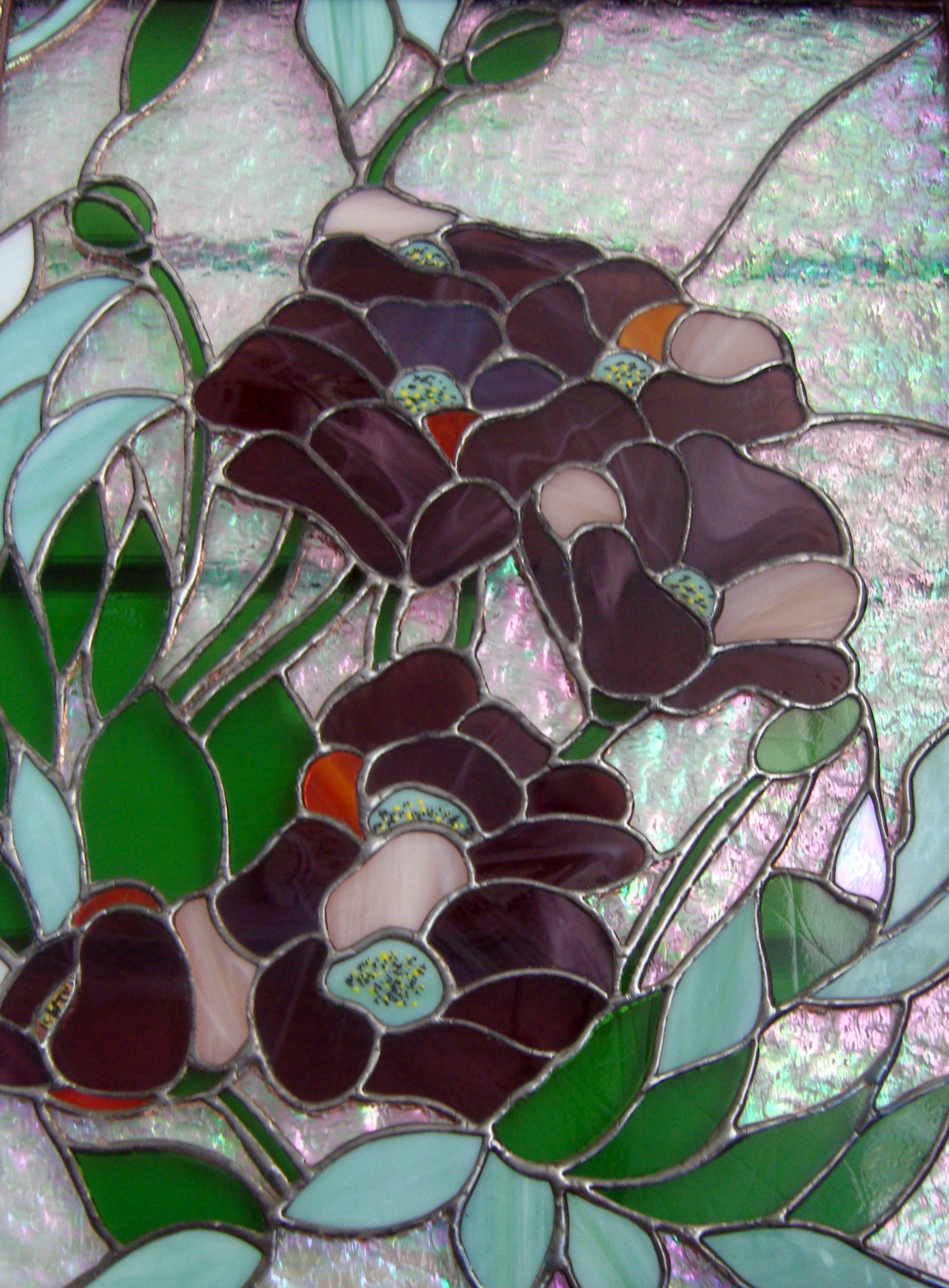 Purple Blossoms – Stained Glass Floral Art