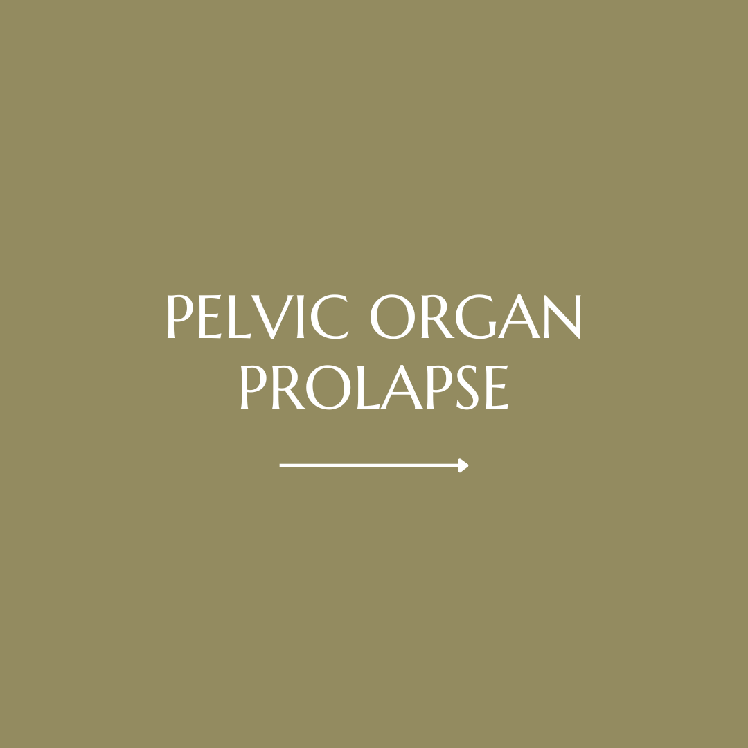 Sign with the text 'Pelvic Organ Prolapse' and an arrow pointing to the right.