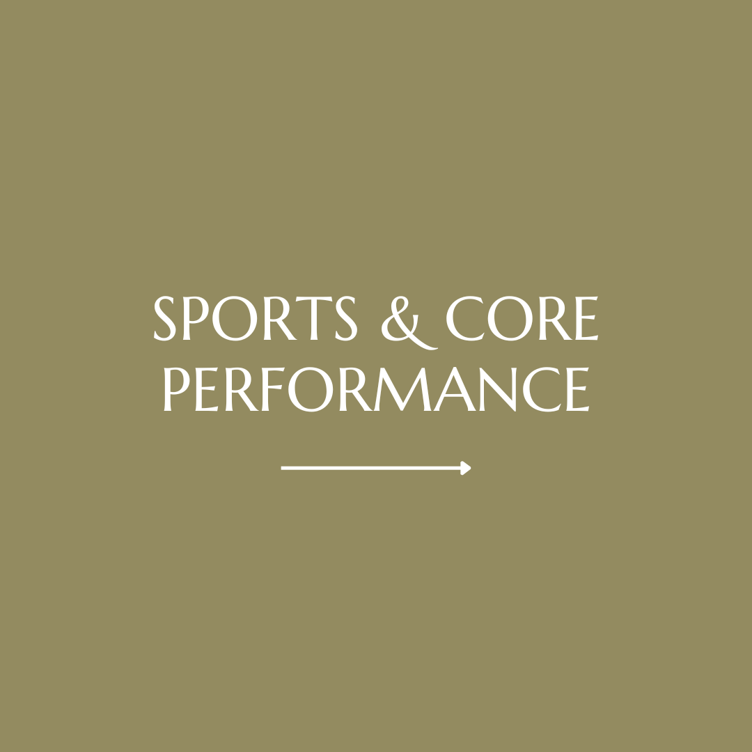 Signboard for Sports & Core Performance with an arrow pointing to the right.