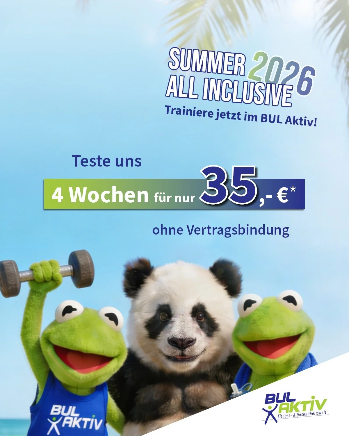Teste uns jetzt für 4 Wochen für nur 35€ ohne Vertragsbindung! Einfach anrufen und Trainertermin für den Start deines Probezeitraums zu sichern.