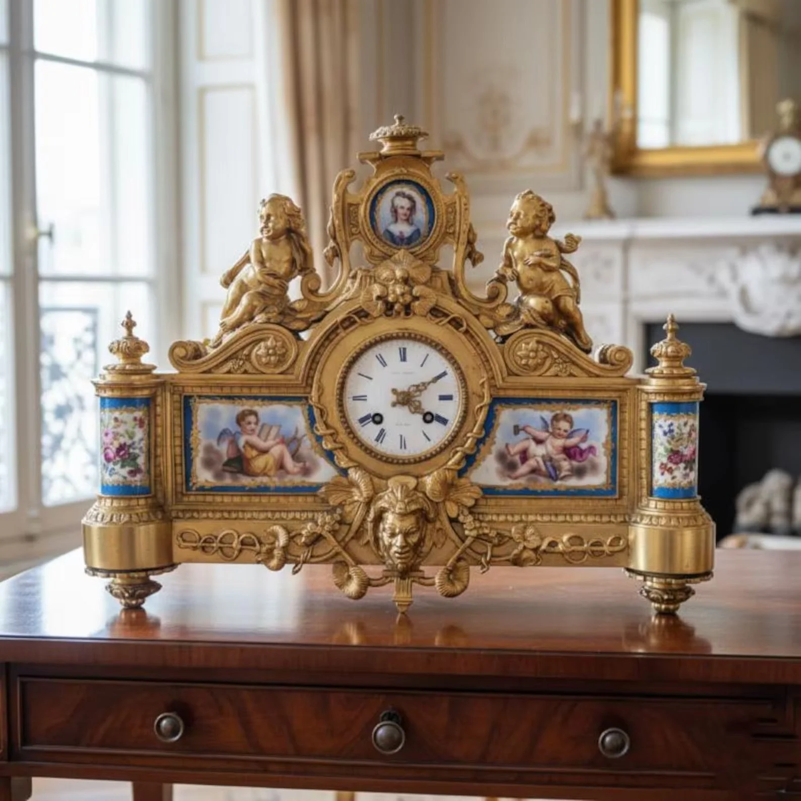 Lévy Frères Paris Gilt Bronze Porcelain Clock | Restored Napoleon III