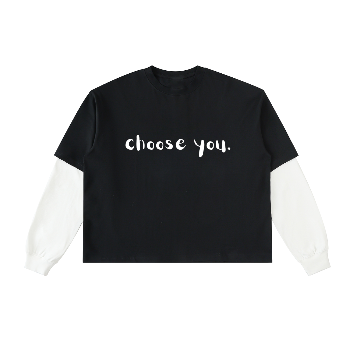 Chooseyou. Layered Contrast Long-sleeve (Black)