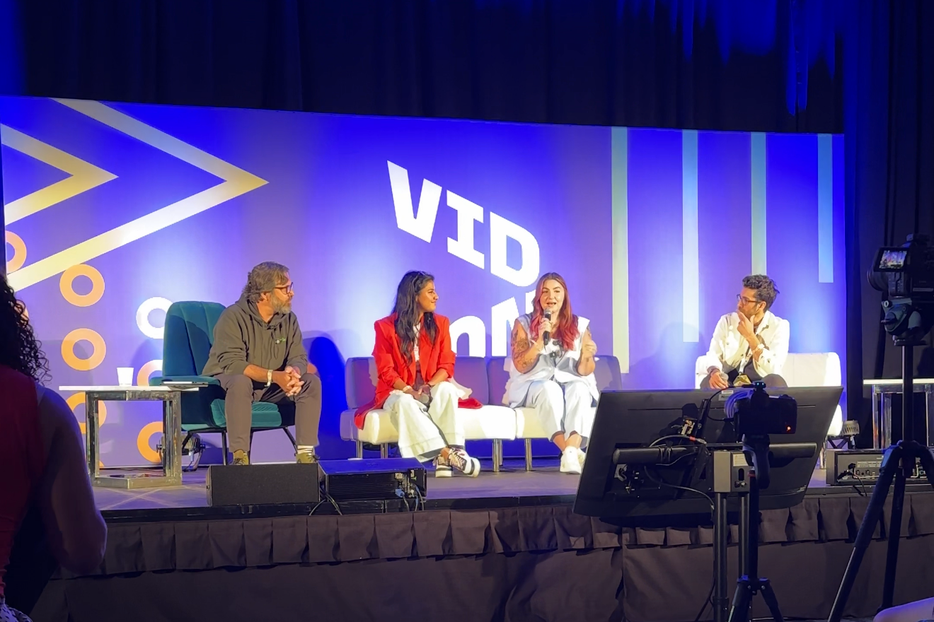 Kristen Bousquet speaking at VIDcon