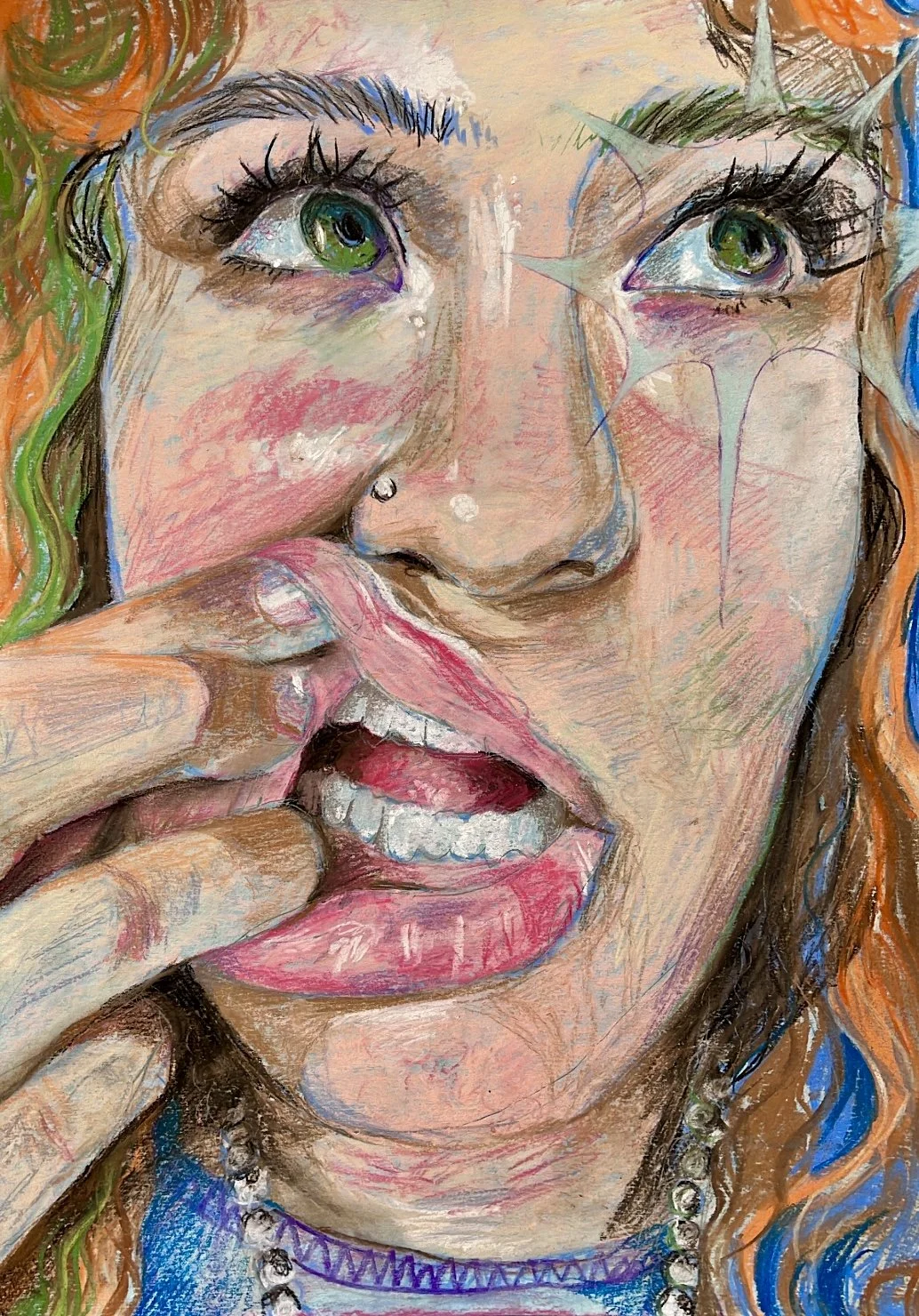 As Alive As I Feel (Diptych), 2025. Chalk pastel on paper