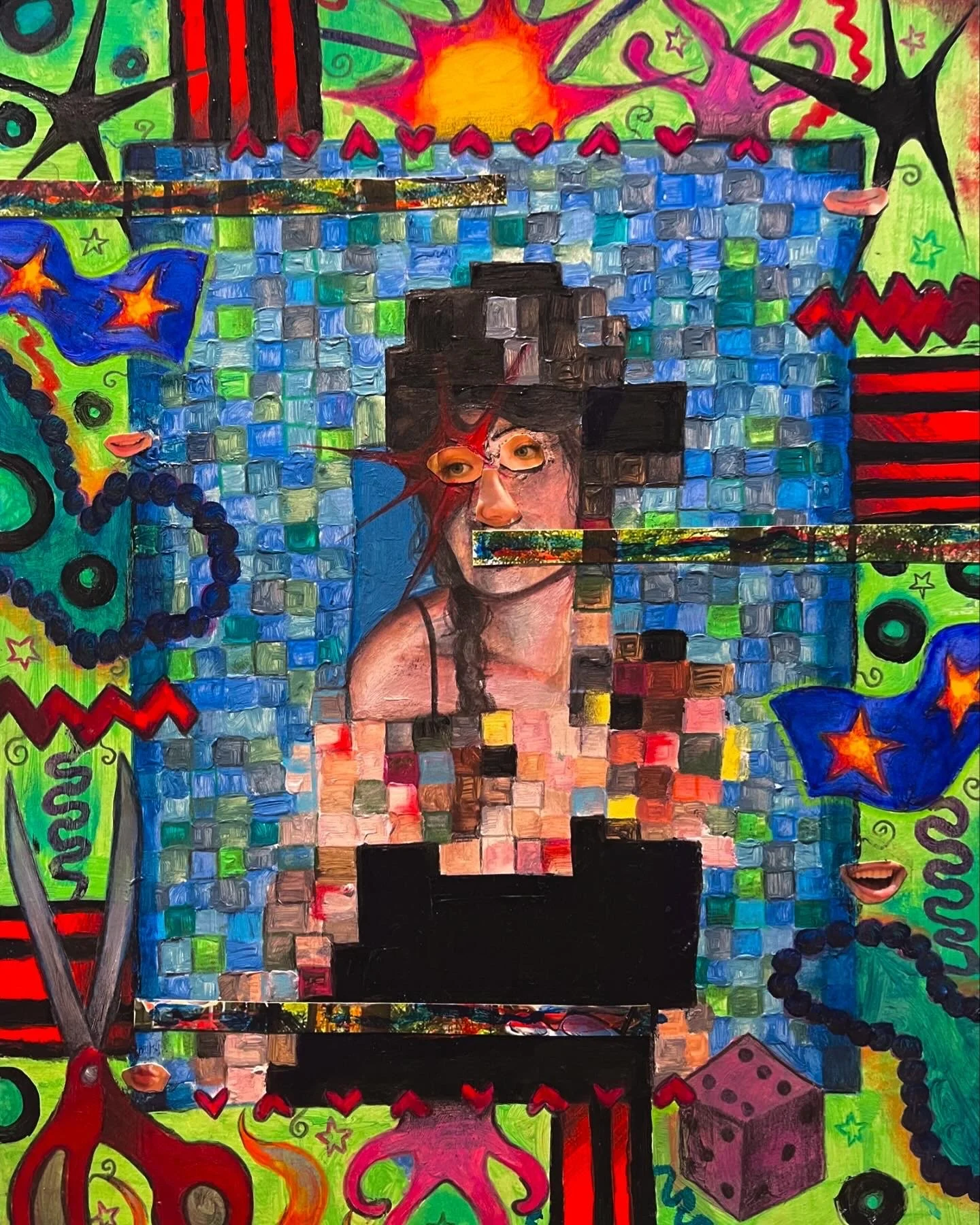 Boxed and Packaged, 2024. Mixed media on paper