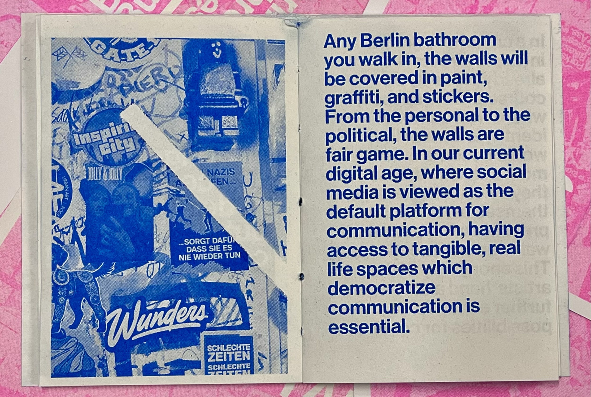 Selections from Talking Shit (Berlin's Bathroom Business), 2025. RISO printed zine on paper (8/8)