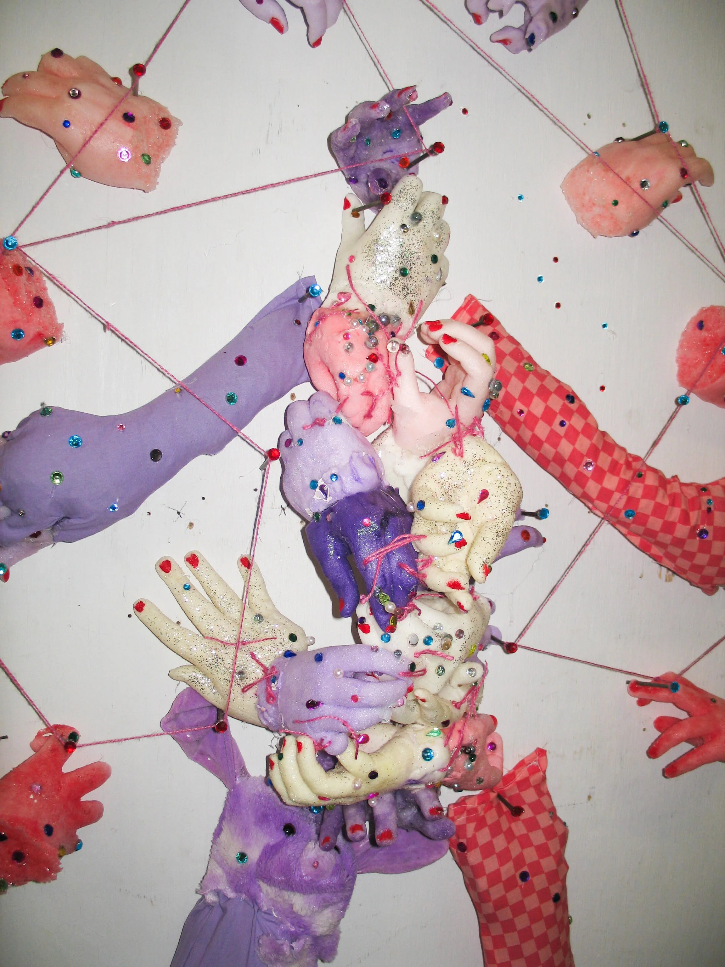 A Temporary Setback, 2025. Foam, rhinestones, twine, fabric, and glitter