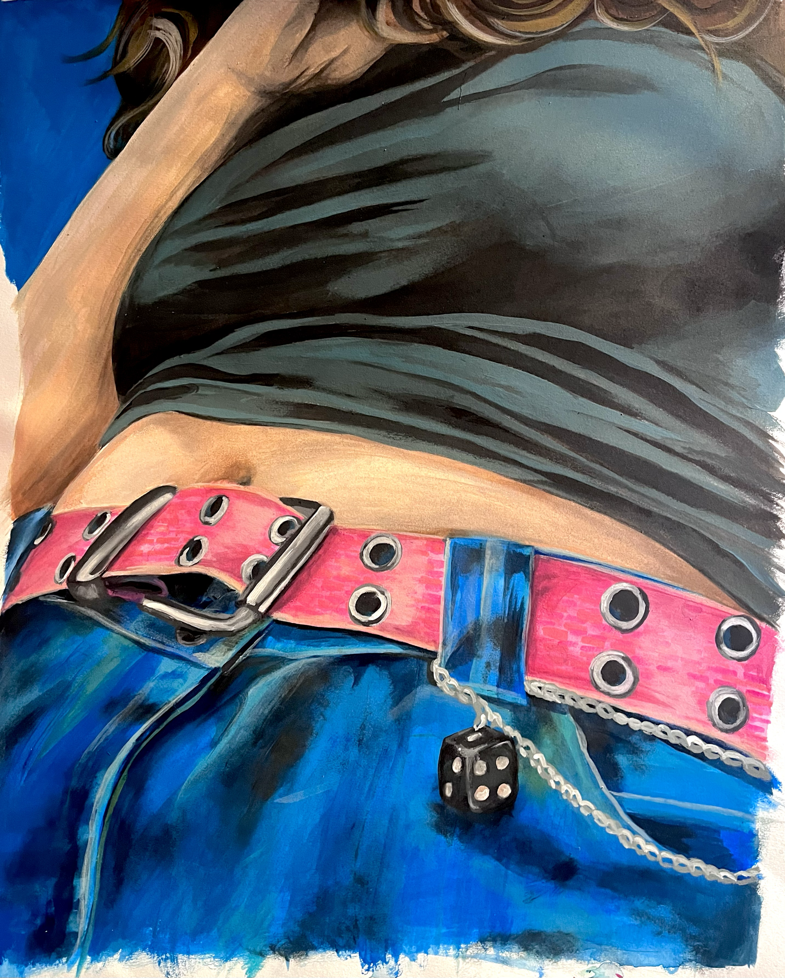 In Here I Am Someone Else, 2024. Acrylic paint on paper